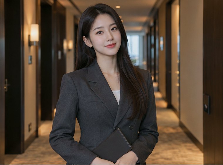 인계동 마음회복 균형 관리 안내 카드의 서로 다른 20대 성인 한국 여성 모델